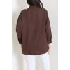 Kravat Yaka Oversize Poplin Tunik Kahve - 44063.255.