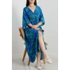 Kruvaze Yaka Desenli Elbise Benettonsaks - 90354.1247.