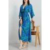 Kruvaze Yaka Desenli Elbise Benettonsaks - 90354.1247.