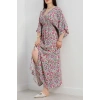 Kruvaze Yaka Desenli Elbise Ekrumor - 90354.1247.
