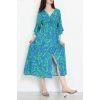 Kruvaze Yaka Desenli Elbise Saksbenetton - 53541.1247.