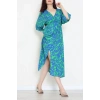 Kruvaze Yaka Desenli Elbise Saksbenetton - 53541.1247.