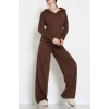 Kruvaze Yaka Kapşonlu Takım Kahve - 30094.1857.