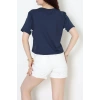 Kurdele Detay Oversize Penye Crop Tişört Laci - 30614.1567.