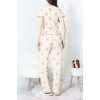 Kurdeleli Bürümcük Pijama Takımı Bej - 52339.2159.