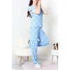 Kurdeleli Bürümcük Pijama Takımı Mavi - 52339.2159.