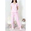Kurdeleli Bürümcük Pijama Takımı Pembe - 52339.2159.