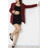 Leopar Astarlı Blazer Ceket Bordo1 - 51500.1355.