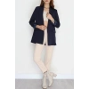 Leopar Astarlı Blazer Ceket Lacivert - 51500.1909.