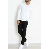 Likralı Kompak Penye Erkek Body Beyaz - 70961.2032.