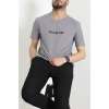 Lüx Penye Baskılı Erkek Tişört Antrasit - 71263.1878.
