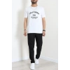 Lüx Penye Baskılı Erkek Tişört Beyaz - 71265.1878.