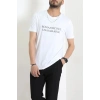 Lüx Penye Baskılı Erkek Tişört Beyaz - 71267.1878.