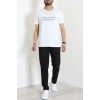 Lüx Penye Baskılı Erkek Tişört Beyaz - 71267.1878.
