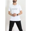 Lüx Penye Baskılı Erkek Tişört Beyaz - 71267.1878.