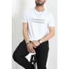 Lüx Penye Baskılı Erkek Tişört Beyaz - 71267.1878.