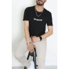 Lüx Penye Baskılı Erkek Tişört Siyah - 71263.1878.
