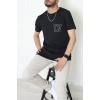 Lüx Penye Baskılı Erkek Tişört Siyah - 71264.1878.