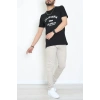 Lüx Penye Baskılı Erkek Tişört Siyah - 71265.1878.