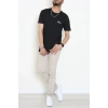 Lüx Penye Baskılı Erkek Tişört Siyah - 71266.1878.
