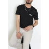 Lüx Penye Baskılı Erkek Tişört Siyah - 71266.1878.