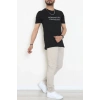 Lüx Penye Baskılı Erkek Tişört Siyah - 71267.1878.