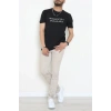Lüx Penye Baskılı Erkek Tişört Siyah - 71267.1878.
