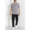 Lüx Penye Regular Baskılı Erkek Tişört Antrasit - 71257.1878.