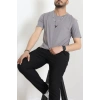Lüx Penye Regular Baskılı Erkek Tişört Antrasit - 71257.1878.