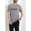 Lüx Penye Regular Baskılı Erkek Tişört Antrasit - 71259.1878.