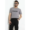 Lüx Penye Regular Baskılı Erkek Tişört Antrasit - 71259.1878.