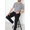 Lüx Penye Regular Baskılı Erkek Tişört Antrasit - 71260.1878.