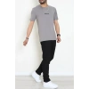 Lüx Penye Regular Baskılı Erkek Tişört Antrasit - 71260.1878.