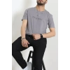 Lüx Penye Regular Baskılı Erkek Tişört Antrasit - 71261.1878.
