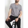 Lüx Penye Regular Baskılı Erkek Tişört Antrasit - 71262.1878.