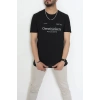 Lüx Penye Regular Baskılı Erkek Tişört Siyah - 71258.1878.