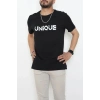 Lüx Penye Regular Baskılı Erkek Tişört Siyah - 71259.1878.