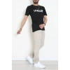 Lüx Penye Regular Baskılı Erkek Tişört Siyah - 71259.1878.