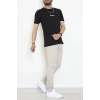 Lüx Penye Regular Baskılı Erkek Tişört Siyah - 71260.1878.
