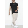 Lüx Penye Regular Baskılı Erkek Tişört Siyah - 71261.1878.