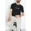 Lüx Penye Regular Baskılı Erkek Tişört Siyah - 71262.1878.