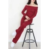 Madonna Yaka Asimetrik Kesim Takım Bordo - 55029.1567.