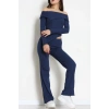 Madonna Yaka Asimetrik Kesim Takım Lacivert - 55029.1567.