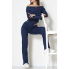 Madonna Yaka Asimetrik Kesim Takım Lacivert - 55029.1567.
