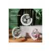 Masaüstü Vantilatör Usb Şarjlı Rgb Led Işıklı 3 Kademeli 180° Ayarlanabilir Soğutucu Fan Pembe