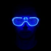 Mavi Led Işıklı Parti Gözlüğü - Neon Glow Şerit Gözlük 3 Modlu