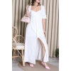 Maxi Boy Gofre Elbise Ekru - 6010.483.