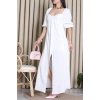 Maxi Boy Gofre Elbise Ekru - 6010.483.