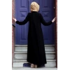 Medine İpeği Tesettür Pile Detaylı Ferace MDC-0165 Siyah