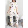 Milan Alt Üst Aynı Pijama Takımı Beyazkahve - 792.1287.